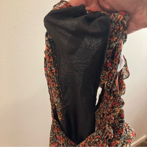 BB Dakota by Steve Madden Sz  L Ditsy Tiered Ruffled Neck Sleeve Midi Dress NEW - Picture 12 of 16